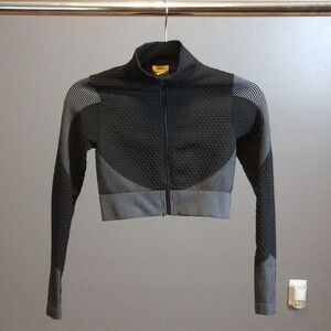 S Daisy Girls Black Cropped Zip-Up Jacket